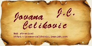 Jovana Čeliković vizit kartica